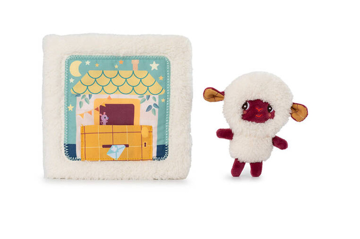 Książeczka aktywizująca z miniprzytulanką Dobranoc Owieczka Yvon Lilliputiens 83536