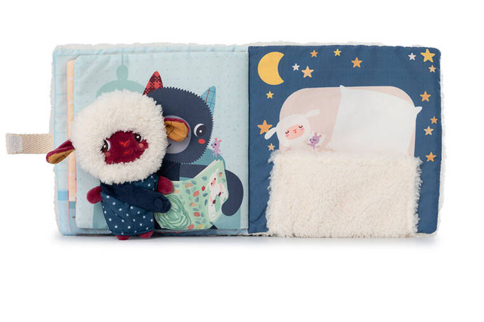 Książeczka aktywizująca z miniprzytulanką Dobranoc Owieczka Yvon Lilliputiens 83536