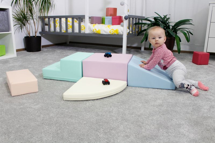 Klocki piankowe IGLU Soft Play Corner Climber pastelowy SET_06_02 domowy plac zabaw