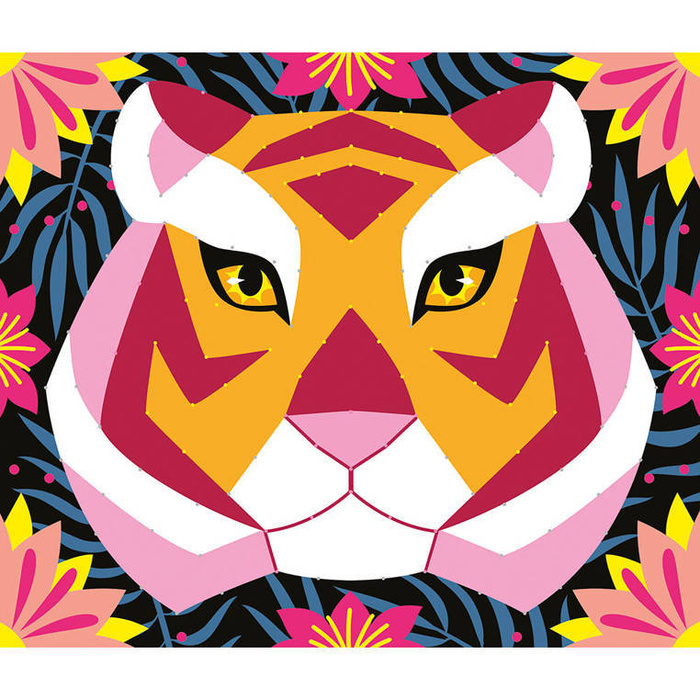 Zestaw kreatywny Przeplatanka 3D String art Zwierzęta dżungli 300 elementów Janod J07970