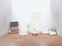 Mebelki dla lalek do salonu 51494-Goki, drewniane mebelki do domku