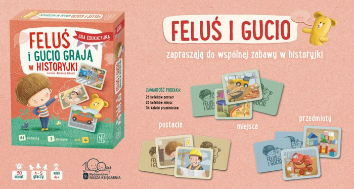 Feluś i Gucio grają w historyjki Nasza Księgarnia gry edukacyjne dla dzieci