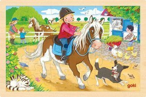 Puzzle dla najmłodszych 24 el. Z kucykami 57412-Goki, zabawki drewniane