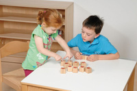 Kostki drewniane, nacisk-pamięć, 210013-Pilch, zabawki edukacyjne