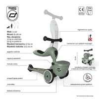 SCOOTANDRIDE Highwaykick 1 Lifestyle 2w1 Jeździk i hulajnoga z zamykanym schowkiem 1-5 lat Green Lines 96604