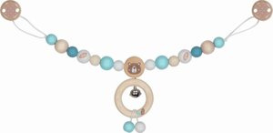 Drewniana zawieszka do wózka z klipsami miś Goki Baby 65292