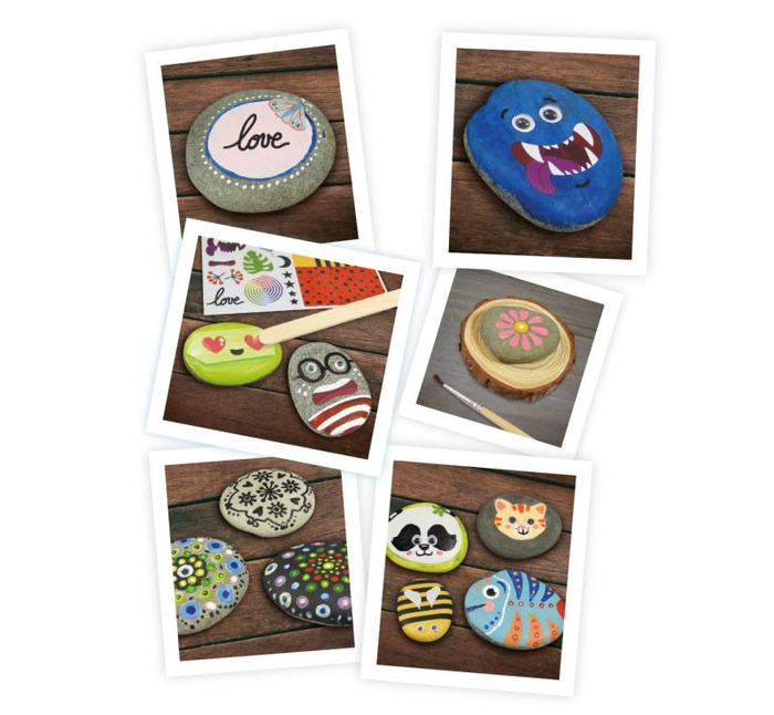 Zestaw kreatywny dla dzieci do malowania kamyków Buki FK005