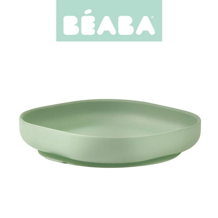 Silikonowy talerzyk z przyssawką sage green Beaba 913551
