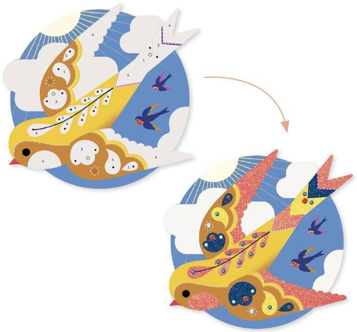 Raj - artystyczny zestaw z brokatem i cekinami DJ09522-Djeco, zestawy kreatywne