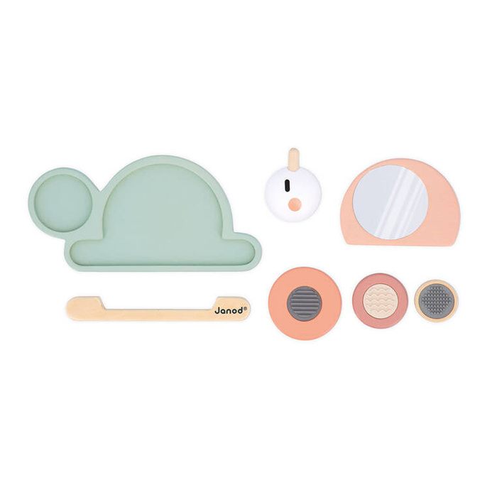 Drewniana układanka sensoryczna zmysł dotyku Ślimak Sweet Cocoon J04052 Janod