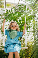 Drewniana huśtawka deska, drążek i koła gimnastyczne 3w1 11908-Small Foot, zabawy w plenerze 