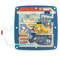 Labirynt magnetyczny dla dzieci Zwierzątka w domu PUCE&PILOU Moulin Roty 684084 gry zręcznościowe