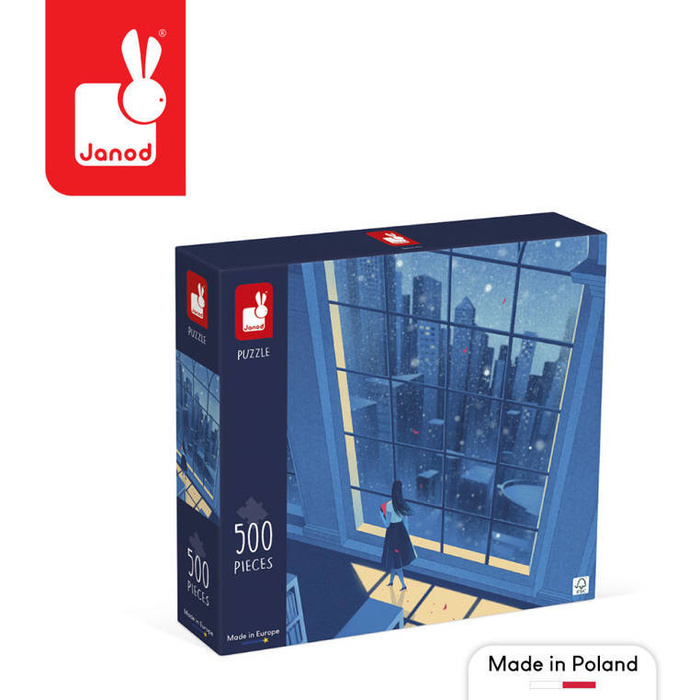 Puzzle artystyczne Nocny widok w błękicie 500 elementów 8+ J02510-Janod, puzzle tekturowe