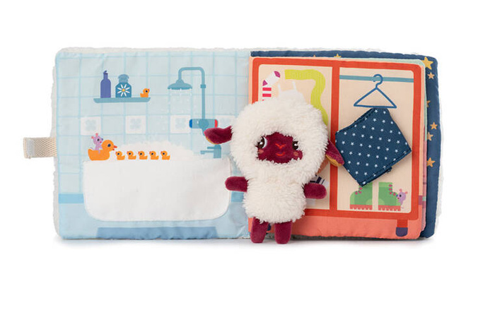 Książeczka aktywizująca z miniprzytulanką Dobranoc Owieczka Yvon Lilliputiens 83536