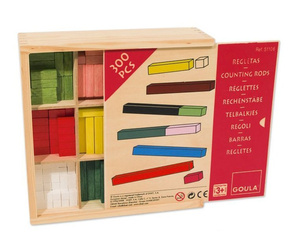 Patyczki do liczenia zestaw edukacyjny dla dzieci 300 szt od 1 do 10 cm Goula 51106 drewniane zabawki edukacyjne