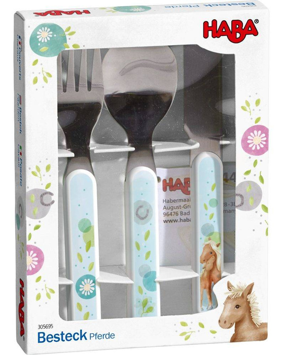 Zestaw sztućców Konie HB305695-Haba, akcesoria do karmienia dla dzieci