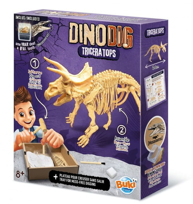 Szkielet dinozaura do odkopania i złożenia Triceratops Mały paleontolog Buki 445TRI