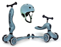 Zestaw SCOOTANDRIDE Kask + Highwaykick1 2w1 jeździk i hulajnoga Steel