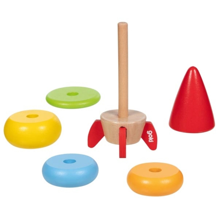 Układanka na paliku Rakieta kosmiczna Goki 58306 drewniana zabawka