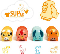 Stempelki dla maluchów Zwierzęta z farmy Djeco DJ09011 stemple piankowe dla dzieci