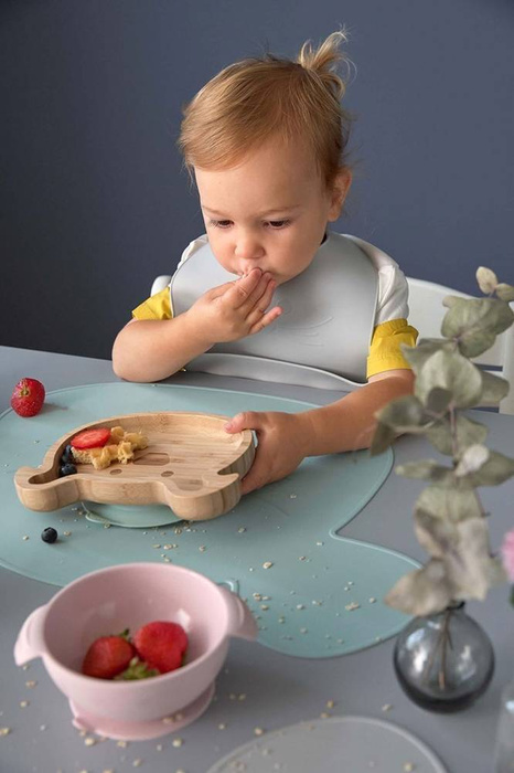 Silikonowa podkładka Little Chums Mysz różowa 1310034755-Lassig, akcesoria do karmiena