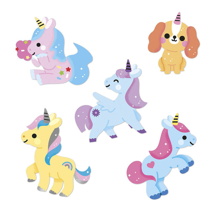 Naklejki wielorazowe błyszczące 100 sztuk Jednorożce Janod J09190 Naklejki dla dzieci