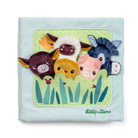 Książeczka aktywizująca Młode zwierzątka Lilliputiens 83856 z mini-pacynkami Farma dla niemowląt