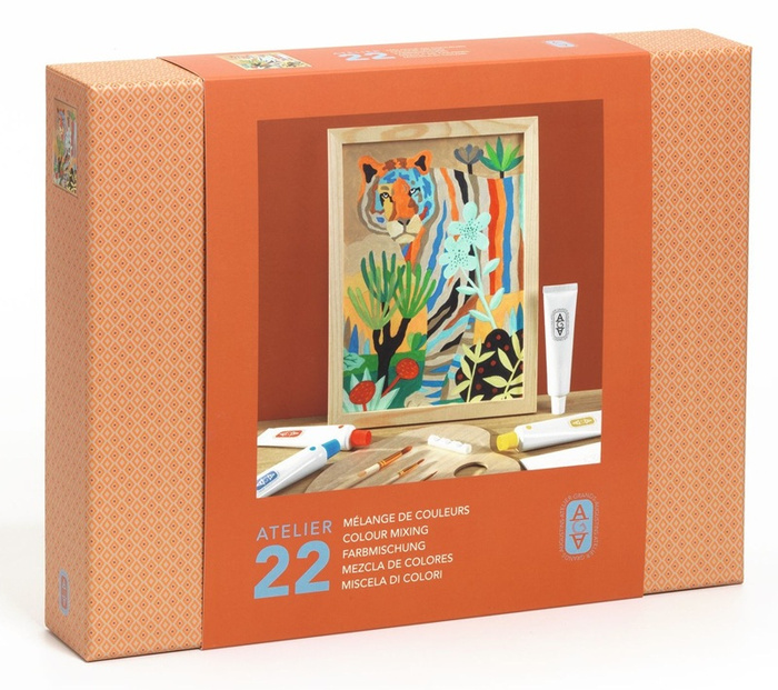 Zestaw artystyczny dla dorosłych Tygrys w zaroślach Atelier Grands Augustins Atelier 22 Djeco GA10022