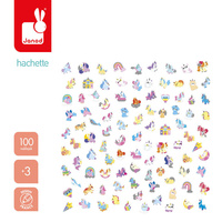 Naklejki wielorazowe błyszczące 100 sztuk Jednorożce Janod J09190 Naklejki dla dzieci