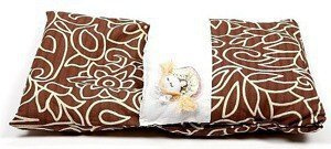 Brązowa pościel z dziewczynką do wózka z drewna dla lalki