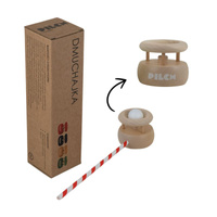 Drewniana Dmuchajka do ćwiczeń logopedycznych z wymiennymi rurkami 110186 Pilch