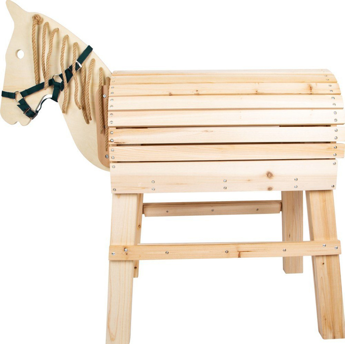 Drewniany koń dla dzieci XXL Gibon do zabawy w plenerze 11664-Small Foot, zabawki konie