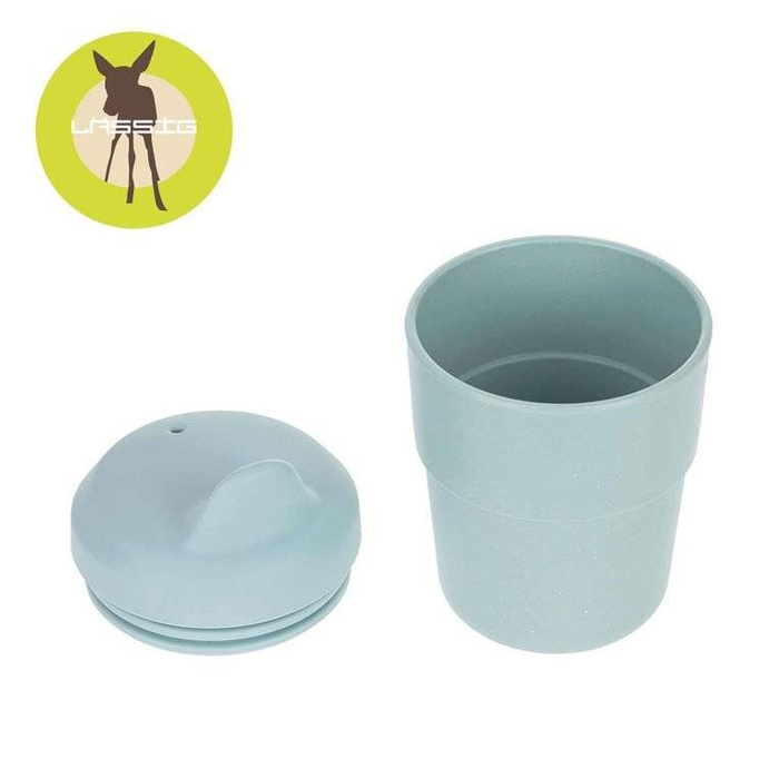 Kubek z dziubkiem i silikonową pokrywką Little Chums Pies 1310061524-Lassig, kubki dla dzieci