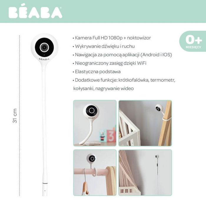 Niania elektroniczna video ZEN connect white 930295-Beaba