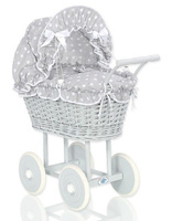 Wiklinowy wózek Podwójna szarość 61699583-My Sweet Baby, zabawki dla dziewczynek