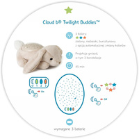 Lampka nocna z projekcją świetlną 2w1 Króliczek Cloud b® CLTT-7473-BB Twilight Buddies™ Bunny