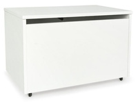 Drewniana skrzynia na zabawki i ławka z kółkami jezdnymi XXL White 2w1