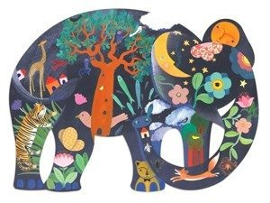 Puzzle dla dzieci Niebieski słoń 150 el., DJ07652-Djeco, puzzle tekturowe