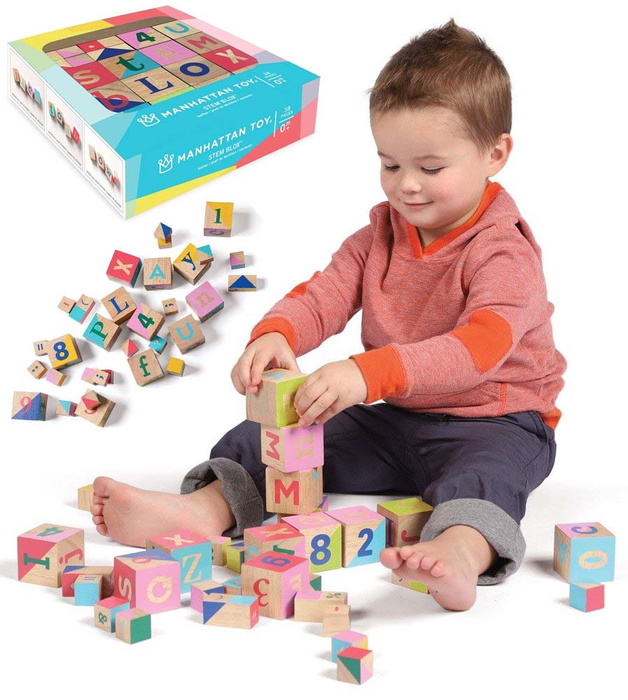 Klocki drewniane Multi set 216260-Manhattan Toy, zabawki edukacyjne dla dzieci