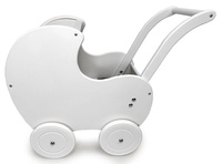 Głęboki wózek z drewna dla lalki zabawka dla dziewczynek pudrowy róż