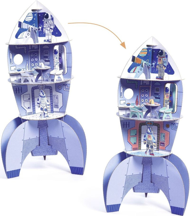 Rakieta kosmiczna 3D zestaw kreatywny zrób to sam Djeco DJ08009