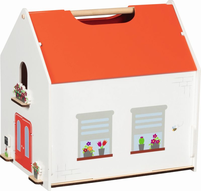 Drewniany domek dla lalek Eco House przenośny z akcesoriami 54 el Goki 51458