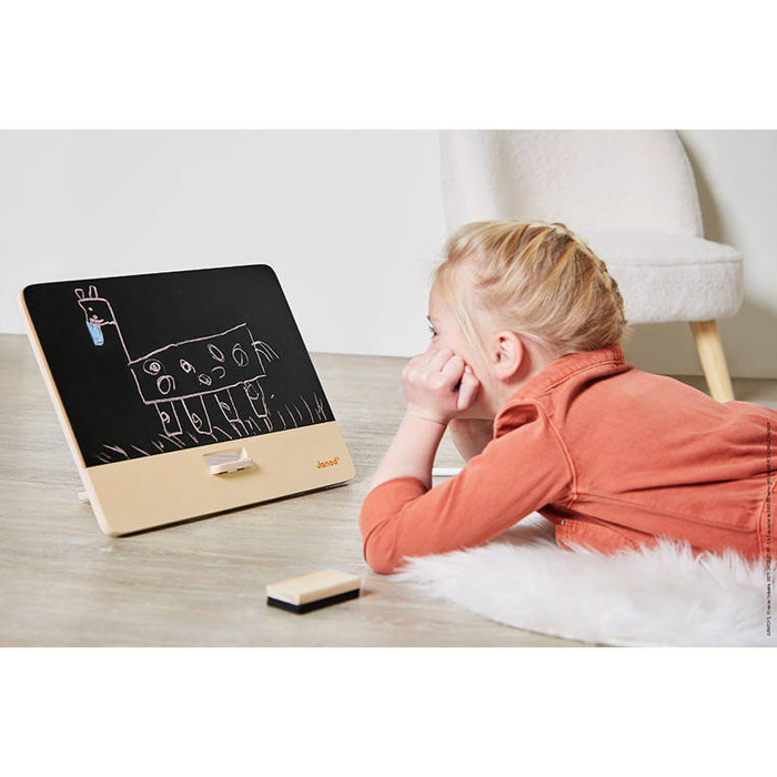 Tablica drewniana stołowa nablatowa z podpórką i akcesoriami Janod J09636