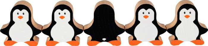 Drewniana gra zręcznościowa Piramida pingwinów 58683-Goki, układanki dla dzieci