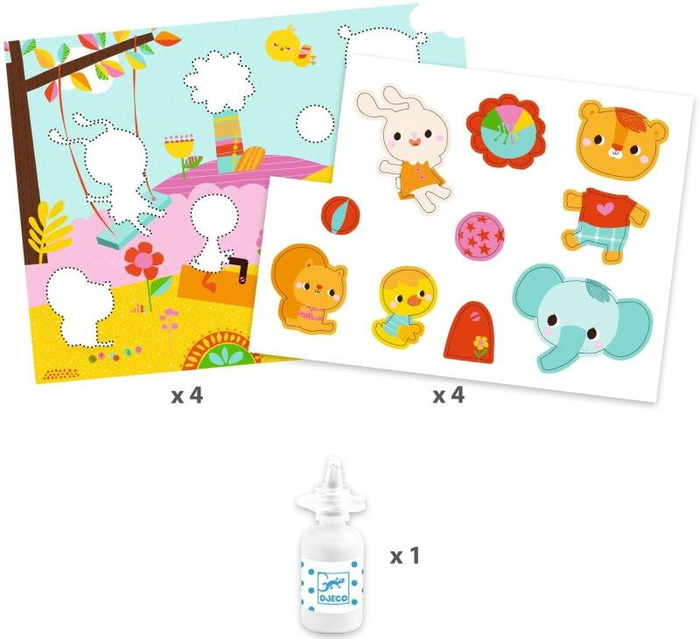 Zestaw art. PIERWSZE KOLAŻE- MÓJ DZIEŃ DJ09873-Djeco, zestaw artystyczny dla dzieci