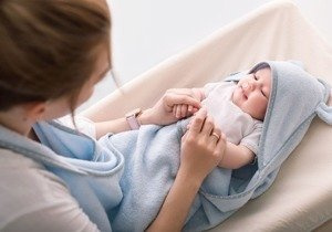 Okrycie kąpielowe Błękit LL3271-Lullalove, wyprawka dla niemowlaka