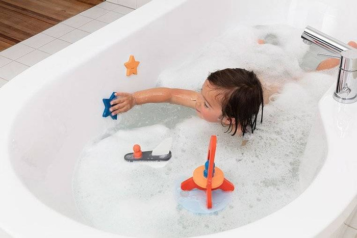 Piankowe puzzle do kąpieli 3D Quutopia Wyprawa na księżyc 172123-Quut, zabawki do kąpieli