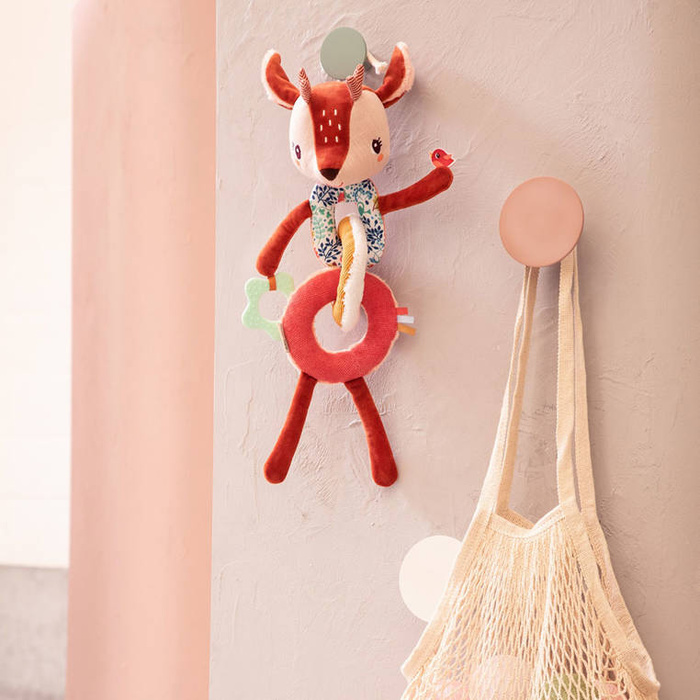 Aktywizujący łańcuch sensoryczny z gryzakiem i grzechotką Sarenka Stella 83429 Lilliputiens