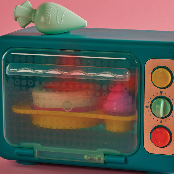 Piekarnik z wieloczęściowym tortem zabawka interaktywna wydająca realistyczne odgłosy i efekty świetle Mini Chef Bake a Cake Playset BX2291Z B.toys