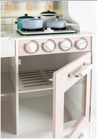 Drewniana kuchnia dla dzieci z telefonem z efektami świetlnymi i dźwiękowymi Pink